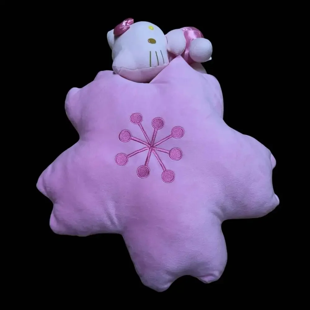 Hello Kitty Cherry Blossom Flower Shaped Plush Pillow and Sitting Doll Set